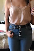 If you're a size small I wouldn't suggest this belt especially if you wear high-waisted jeans. It didn't fit at all. :( It's super cute, but I'll be returning because it was way too big on me. - Ashley G.