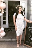 I loved this dress and got so many compliments. The back is lower and my bra BARELY showed so I just pulled it down a little. The way the arms are makes it a little looser in the back of the arm part of the dress but no one noticed it. The best part, I could wear my spanks! All in all I love it. - Brittani G.