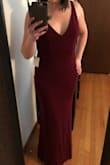 This dress is going to be perfect for my best friend's wedding! It fits well, is super comfy, and despite the name of the color, which I believe was plum purple, it's a nice burgundy color which is what I was looking for. And since it's a stretchy, fitted dress, there's no need for alterations (which are usually necessary for bridesmaid dresses) - Stephanie L.