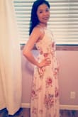 The dress is beautiful fits perfectly just a little too long but that's just me being short. I love it can't wait to wear it to the wedding. - Tae V.