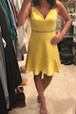 This is another favorite dress!!! I'm finding many favorites at Lulus!! I absolutely love this yellow color, vibrant and bold!! Will be perfect with a dark summer tan. At first it was a bit loose so I ordered the XS to try. That was a bit tight around the waist so I stuck with the S. I just used more of a push up/padded bra and it fit perfectly! Can't wait to wear this on vacation! - Judy K.