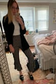 I love these pants! They're so versatile - I wear them to work, out to the bars and for fancy occasions. They fit perfectly but they do stretch a little after wearing them. - Laura H.