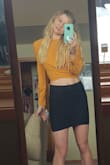 I adore this shirt! I wasnt sure how the color would be but it's fabulous.   The sleeves the back it so fun! It does require some sort of sticky bra or petals, but that just comes with backless territory. - Katelyn K.