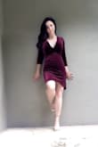 I bought this dress to wear to a holiday party that I ended up not actually going to. Nonetheless, the dress was lovely. I ordered a size up because the size that I ordinarily wear was not available and I figured if nothing else I could have it cut down. I ended up not doing that as it is a rather clingy dress and I found that sizing up was OK. It was a little loose in the top, but otherwise good to go. I'm only giving it four stars because it is kind of large in the bust area, and even though I did go up a size that should not have really mattered because I have a petite frame with a larger bust (typically wear a size 8 pants but I have a 34H bra size). If anything I would've expected it to be looser in the waist and hip area, but that was not the case. - April H.