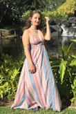 Looks SO good. Very flattering on the chest and super flowy on the bottom. Really cute colors too. - Erika C.