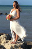I bought this dress for my wedding on the beach in Key West. It was absolutely perfect and beautiful. It was very long, so I had it shortened and added a slit to make it flowy and breathable - Jessica