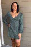 I was a little nervous to order because I wasn't sure if the dress would be long enough or fit me in general. I LOVED it as soon as I tried it on. I wore it for my birthday and would highly recommend it. The band around the waist is elastic so it's very comfortable. The dress hit right above me knees. - Charnay P.