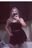 I love this dress very much! It fits nicely on a curvy girl. It could have been a little shorter on the straps but that doesn't make it bad. I'm wearing for my graduation and here I was trying it on. It is stretchy and the quality is amazing! The length is a bit short but I like it because it gives you a better shape that way. I'm very excited to wear it. I added a little golden chain as a belt to add elegance. I highly recommend this dress. - Wendy P.