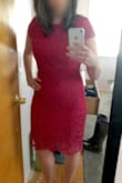 This dress couldn't fit more perfectly. It hits me just above the knee and I'm fairly tall. The body of the dress has a tiny bit of stretch, which makes it comfortable, but my only complaint would be that the cap sleeves have zero stretch and it's hard to lift my arms comfortably. The color and detail are true to the picture - it's a great dress! - Megan S.