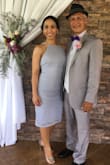 I bought this dress for a summer wedding and was perfect. Beautiful color and very simple dress; fits true to size. - Frances R.