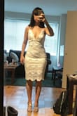 I'm usually a small, but needed an x small in this one. Wearing it for my bridal shower or rehearsal dinner still haven't decided! But overall, I love it! - Jaclyn L.