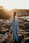 Dress was gorgeous, but needed fashion tape! Sticky bra was constantly showing... but received so many compliments! - Chloe A.