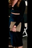 Very comfy and great fit. Velvet material was very insulating and kept me warm which was great when being outside for the holidays. Received a ton of compliments. Skirt fits just right and did not fall throughout the night or rise up. - Liana B.