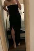 Fits awesome! Love the length because it's long enough but not too long to where it drags the floor. Ruffel is so cute! I wanted a simple yet elegant dress. This is exactly that! - MC D.