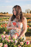 So I fell in love with this dress and couldn't wait until I wasn't pregnant. I thought, heck let's give it a go for my maternity pics. I ordered a large when I was typically a small/medium. I love how it looked and fit! Perfect! - Lyndsay M.
