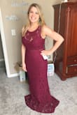 This dress is stunning! I bought it for a bridesmaid dress and due to my bra size (36G) I ordered a large to make sure I had room in the bust and I'm glad I did, it's perfect! The dress is very long on me, but that can easily be fixed! I can't wait to wear this when my hair and makeup is top notch. - Brittany R.