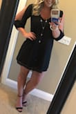 This dress is an essential. I can't tell you how many last minute events/parties I've worn this to. It's a flattering fit and the slit sleeves is great for me because I have broad shoulders! It's a must have! - Kassandra H.