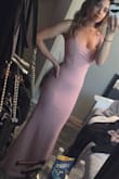 I bought this dress for a wedding I'm going to be in, thought I was going to have to return it because I wasn't in love with it, but it was so snug when I tried it on and ended up loving it. I always have trouble finding dresses long enough but this one was perfect! - Amy P.