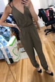This jumpsuit is a steal for the price and super cute! It also has pockets!! The length was a little long for me because I'm 5'2 but it's not extremely noticeable and it could still be worn and look super cute. The material is durable and breathable and not a cheap feeling. Would buy in every color if I lived in warmer weather! - Jessica W.