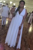 Wore this dress to my aunt's all white 50th birthday party. Fit so well. Perfect! I will absolutely wear this dress again for another occasion. Maybe buy it in another color. I'm tall and wore the dress with heels. The length was perfect! - Debra T.