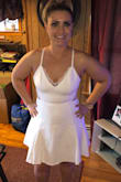 I originally ordered this dress in a large and realized I needed a medium like I typically wear. I am so glad I did because it fits PERFECT! The material is soft and very well made. I love that the straps are able to adjust as well. This dress is going to look so good at my bachelorette party! Definitely plan to order more items from Lulus! - Lacee R.