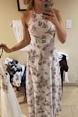 I felt amazing in this dress for my rehearsal dinner for my wedding in the Keys. It is so comfortable yet dressy and classy looking. The back ties make it so easy to adjust. I just wore petals underneath, no bra needed. - Kara S.