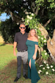 The green is amazing, perfect jewel tone. The dress feels great on. I felt great wearing it after just having a baby. It's a bit long, but I just wore a higher heel because I didn't have time to hem. I'm 5'3" and would have like to take 2-3 inches off. - Keira M.