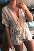 Been waiting for this romper to come back in stock and I'm obsessed!! It's soooo cute and comfy. This is definitely going to be a summer staple for me. Can't wait to wear it! - Lauren C.