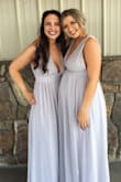 All 5 of us Bridesmaids wore this dress for the wedding and it was a perfect fit for all of us. Even me being 8 months pregnant just ordered a size up. Very pretty color and comfortable would recommend this! - Talisha R.
