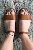 Can't beat the price for these every day sandals! Ordered these in two colors and ended up keeping the darker pair rather than the two tone. I have a feeling these will only last one summer but for the price who cares, will definitely get my use out of these for the summer. They are so cute and fairly comfortable for an evey day pair! - Lauren C.