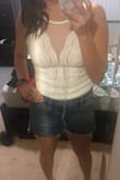 I ordered this bodysuit for my bachelorette party and absolutely love it. It's comfy and the right amount of sexy, without revealing too much. I paired this with some high-waisted cut-offs for a casual look. Would recommend! - Sara C.