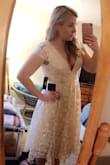 I love this dress. Perfect for a special occasion. I will be wearing it for one of my wedding showers this summer and I can not wait. It is a little low cut but not overly as I'm not very busty. For my height and size, the medium is perfect. - Deidre O.