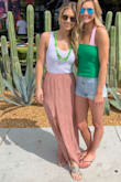 Love this skirt, the elastic keeps it from falling down and it the length was perfect on my 5'4" frame. Would look great with a crop top too! - KADI J.