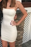 Fit perfectly and was super flattering. Material thicker than I expected. Still had to wear seamless nude underwear, but a normal strapless bra was just fine! Dress also tight enough to keep the strapless bra up so it wasn't a bother all night. Just what I was looking for. - ERIN N.