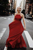 I have bought this dress before in the dark green for a wedding and I needed another gown and I knew I wanted this in another color!! This dress is so flattering and classic, you could wear this to so many events and I get so many compliments on it! - Megan R.