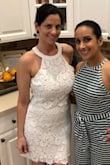 Purchased this dress for my rehersal dinner. Got so many compliments, and it's very comfortable. I did purchase a short tan slip for underneath it since it was white. Not necessarily needed though. - Jennifer P.