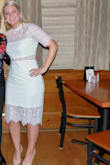 I wore this dress for my wedding rehearsal & it was perfect! Very classy looking-not super tight, nice length. Lace & peek a boo areas gave it a fun touch. - Kaitlin B.