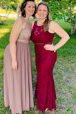 I seriously would buy this dress over and over again! It was the perfect fit and I've never had so many compliments on any outfit before. I did have to have it hemmed as I'm super short - but if you have the right seamstress you will have no issues. I went up a size (was going to buy a medium but ended up with a large) as it said there isn't much give in the top. So glad I did as there was just enough room for all of my curves. Easy to sit down in and never had to "adjust". - Courtney C.