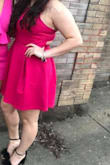 I'm generally a medium, measured myself for a medium dress & it seemed that it would fit, but the first one I got was too small. The material is stretchy and comfortable and it looks very good, just be sure that if you measure yourself to their scale to add a couple inches! - Caitlyn H.