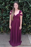 I wore this dress to a wedding and it was comfortable all day! The dress fit me very well but was very long. I didn't have time to get it hemmed so unfortunately it dragged on the ground a lot. - Krista K.