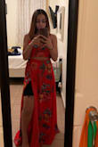 I have purchased so many ideas from Lulus and they have not let me down. This two piece outfit is so amazing and beautiful. The vibrant colors makes you stand out and shine. It's a little long but nothing a pair of heels can't fix... I love this purchase. - Jennifer V.