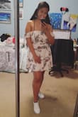 OMG I fell in love right away when I tried it on! It's sooo cute! It goes with any shoes: booties, white sneakers, and sandals. I loved it so much I didn't wanna take it off haha. Perfect for spring and summer! My chest isn't great with a strapless bra, so I wore it with a bralette and it's still cute- especially if your bralette has lacey designs on the back. I'm so happy I bought it. No regrets whatsoever! - Stefi M.