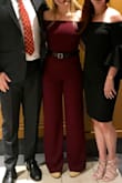 I absolutely love this jumpsuit! Easy to dress up or down, and definitely looks great on big butts/wide hips. The material is super stretchy and comfy, too. I think it looks better with a belt, so I punched an extra hole in my black belt for this event, but it could definitely work without. - Saskia H.