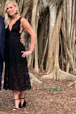 Wore this to a wedding in Florida and it was a hit! I wish it were an inch shorter in length (I have pretty long legs) but I got so many compliments :) no need to wear a sticky bra if you're smaller in the chest like me, it kept on and didn't slide. Definitely get a drop necklace to accompany it! - Elizabeth H.