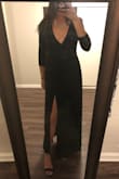 This dress is a must have. You can wear it to any event dress it up or dress it down. It's sexy with the low cut top and slit but still so comfortable! 5 out of 5 stars! - Lindsay W.