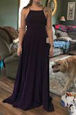 Very cute dress. A little long but that is to be expected. Rather have it long than short. Brought to a seamstress to get hemmed and add cups for extra support. Can be a little difficult to get in and out of though. Over all super cute dress, can't wait to wear at it to my friend's wedding in a few weeks! - Bree C.