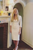 I absolutely loved this dress for my bridal shower. It was a great length but form fitting and I received a ton of compliments. The fabric is thick so you don't have to worry about underwear/bra showing through or any other undergarments. - Ashley H.