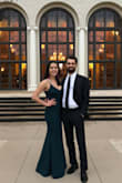 Ordered this dress for a formal wedding in Florida in February -- have never received so many compliments on a dress! Originally ordered a medium (my usual size), but ended up exchanging it for a small because I have narrow hips and wanted it to be a little more fitted (did end up wearing Spanx underneath it though). Had to hem the bottom but that was no big deal. The color was stunning and I can't wait for another excuse to wear it! - Sarah B.