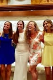 This dress is amazing- I wore it for my rehearsal dinner and I felt so beautiful, the perfect blend of sexy and classy. The material is thick and stretchy- I wore it with just petals and felt totally comfortable- it wasn't it see through at all! I wish I could wear it more often! - Kacey P.