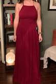 I'm always a bit hesitant with open back dresses like this because I'm afraid the front wont be tight enough but this dress is amazing! The material is so flowy and the color is gorgeous. Can't wait to wear this in my best friends wedding in October! - Kacey P.